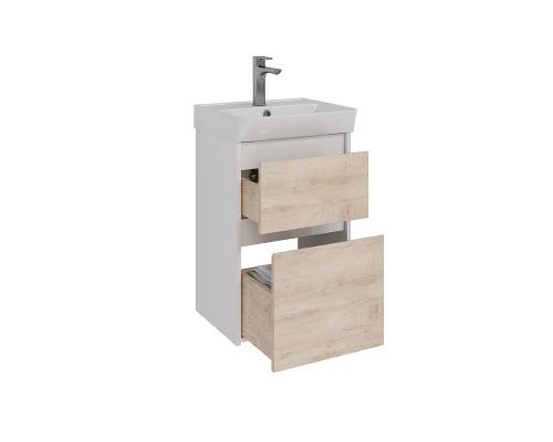 Тумба Lemark COMBI 45см под 1 раковину, подвесная/напольная, 2 ящика, цвет фасада: Дуб кантри, цвет 