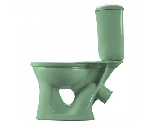 Унитаз-компакт Виктория косой выпуск, н/п., кноп. арматурой и сиденьем полипропилен, салатовый SANTE