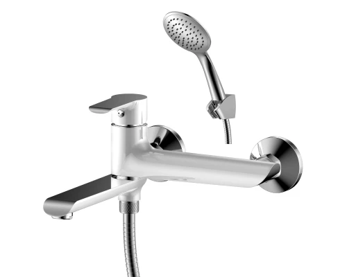 W35 Смеситель для ванны, плоск.пов.излив 170мм, р/ОД, хром/белый, ROS, W35-33