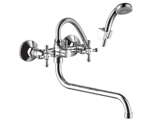 Y02 Смеситель для ванны, круг.пов.излив 310мм, р/ДВ, хром, ROS, Y02-82