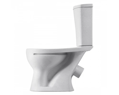 Унитаз-компакт "Ультра" косой выпуск с кнопочной арматурой и сиденьем,крап на белом