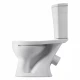 Унитаз-компакт "Ультра" косой выпуск с кнопочной арматурой и сиденьем,крап на белом