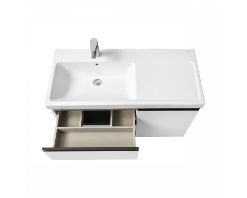 DOMI Тумба под раковину Gap Plus 100, 2 ящ., 1 дв., белый глянец, левая, ROCA