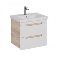 Тумба Lemark OLIVIA 65 см под 1 раковину, подвесная, 2 ящика, цвет корпуса: Дуб кантри, цвет фасада: