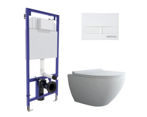 Комплект: инсталляция NOVUM, кнопка L1, унитаз PUMA Rimless 51 см, сиденье дюропласт Toma Slim SO, B