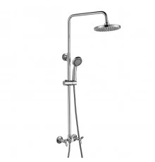 Q02 Смеситель для душа, без излива с верх.лейкой 'Троп.дождь', р/ДВ, хром, ROS, Q02-45