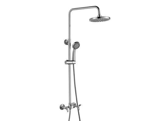 Q02 Смеситель для душа, без излива с верх.лейкой 'Троп.дождь', р/ДВ, хром, ROS, Q02-45