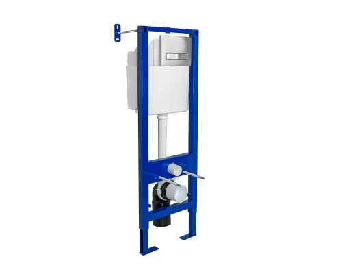 Инсталляция  для скрытого монтажа унитаза АТОМ Line 410 кнопка хром, BERGES