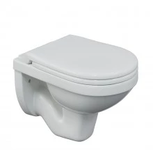 Унитаз подвесной GAMMA, сиденье дюропласт Gamma SO микролифт, быстросъем, белый, BERGES