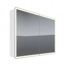 Шкаф зеркальный Lemark ELEMENT 120х80 см 2-х дверный, с подсветкой, с розеткой, цвет корпуса: Белый
