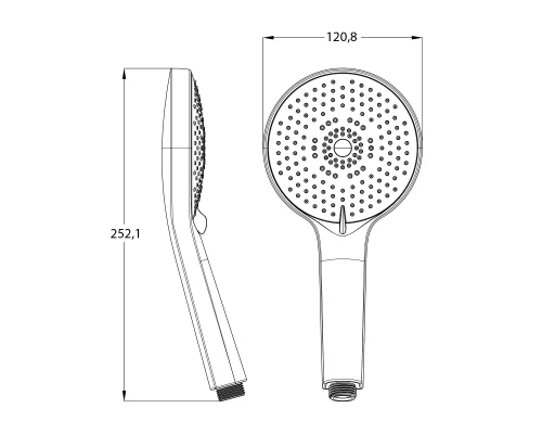 Лейка душевая 5-функц. 20х252мм, хром,блистер, LM,LM8125C