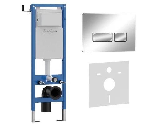 Комплект 2в1 IBERICA BLANCA инсталляция SILENCIO MINI, кнопка смыва ESTI-R хром глянцевый (IB.001M.213)