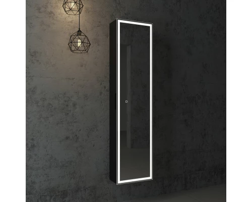 Зеркало-шкаф Mirror Box black Led 400х1600