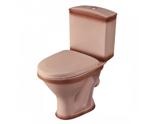 Унитаз-компакт "Вест" наклонный выпуск, с кнопочной арматурой и сиденьем, бежевый. SANTERI