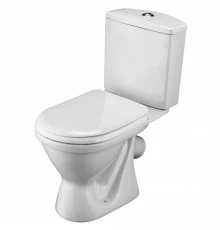 АЛЬКОР Унитаз-компакт (эконом), косой выпуск, 2-х режимная арматура, сиденье полипропилен. САНТЕК 