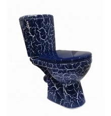 КОМФОРТ Унитаз-компакт (КОМФОРТ+) с арматурой, сиденьем, креплением, кракелюр синий. ROSA