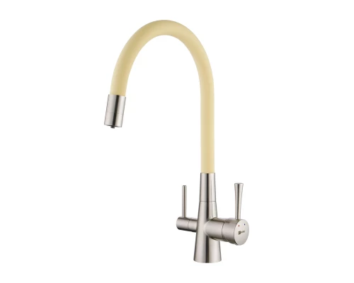 Comfort Смеситель для кухни, гиб.излив 228мм фильтр.воды, р/ОД, никель/беже, LM, LM3075BN-Beige