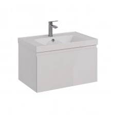 Тумба Lemark VEON MINI 70 см под 1 раковину, подвесная,1 ящик, цвет корпуса, фасада: Белый глянец  