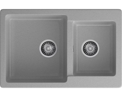 GRANFEST Мойка композит PRACTIK GF-P--780K  2 чаши 780*510 мм  серый арт.GF-