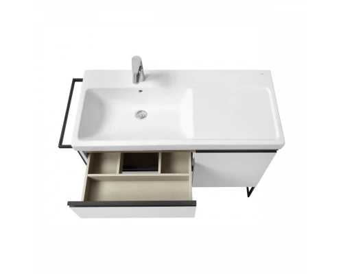 DOMI Тумба под раковину Gap Plus 100, 2 ящ., 1 дв., белый глянец, левая, ROCA