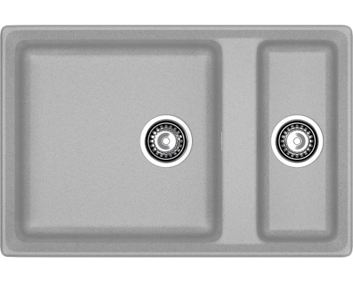 GRANFEST Мойка композит LEVEL, GF-LV-760K, 1.5-чаши 760*500, серый
