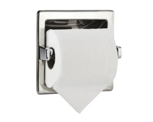 Держатель для 1 рулона туалетной бумаги встраиваемый  квадратный с рамкой