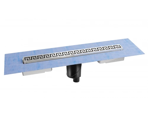 Желоб водосток В1 ANTIK 800, матовый хром, S-сифон D50/105 H50 вертикальный, BERGES