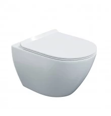 Унитаз подвесной PUMA Rimless сиденье дюропласт Toma Slim SO, микролифт, быстросъем, белый, BERGES