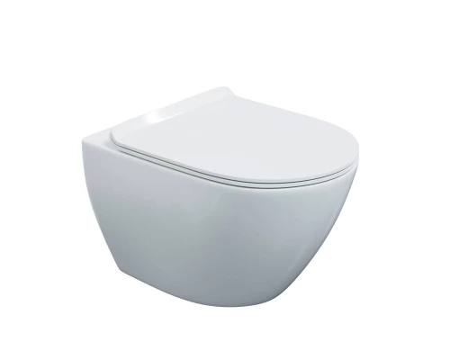 Унитаз подвесной PUMA Rimless сиденье дюропласт Toma Slim SO, микролифт, быстросъем, белый, BERGES