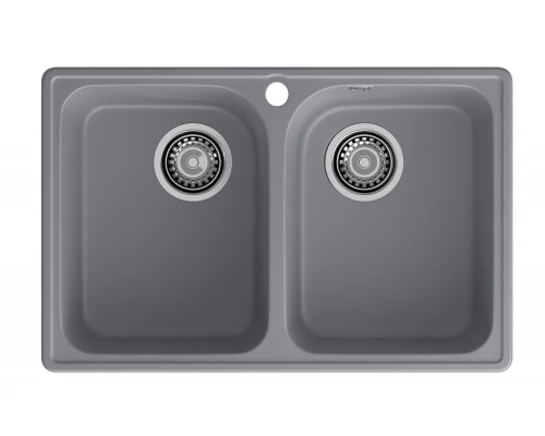 GranFest QUARZ (ECO-15) Мойка 2 чаши 740*480 (темно-серый)