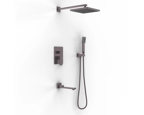 Душевой комплект NARDIS 3S, поворотный излив, оружейная сталь, BERGES
