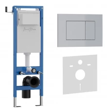 Комплект 2в1 IBERICA BLANCA инсталляция SILENCIO MINI, кнопка смыва ESTI-S хром матовый (IB.001M.853)