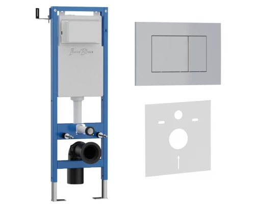 Комплект 2в1 IBERICA BLANCA инсталляция SILENCIO MINI, кнопка смыва ESTI-S хром матовый (IB.001M.853)