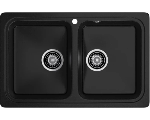 GRANFEST Мойка композит STANDART GF-S--780K  2 чаши 780*510 мм  черный арт.GF-