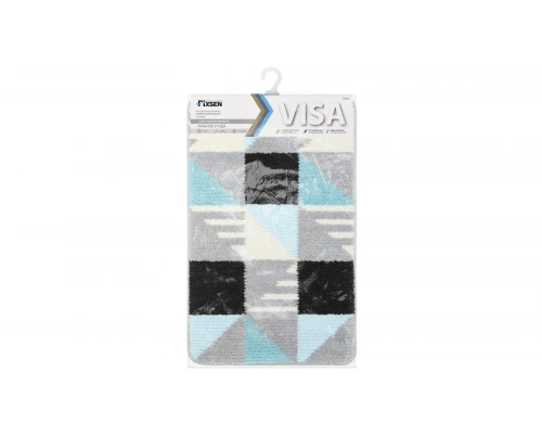 Коврик для ванной Fixsen Visa 1-ый FX-5005Z, серо-бирюзовый, 50х80см