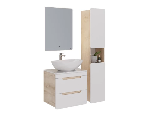 Тумба Lemark OLIVIA 65 см под 1 раковину, подвесная, 2 ящика, цвет корпуса: Дуб кантри, цвет фасада: