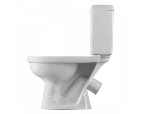 Унитаз-компакт "Визит" косой выпуск, с 1-реж. кнопочной арм.  и сид. п/п "Уклад,крап на белом. SANTE