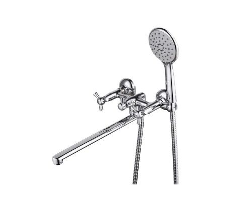 Contour Смеситель для ванны, плоск.пов.излив 300мм держ.на теле лейка, р/ДВ, хром, LM, LM7451C