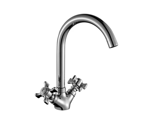 Z02 Смеситель для кухни, выс.пов.излив 222мм, р/ДВ, хром, ROS, Z02-71