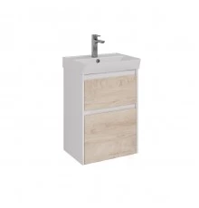 Тумба Lemark COMBI 50 см под 1 раковину, подвесная/напольная, 2 ящика, цвет фасада: Дуб кантри, цвет