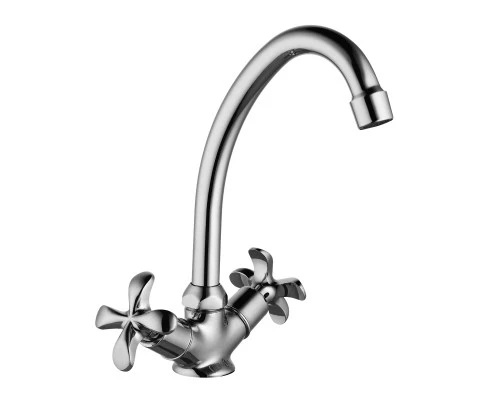 Flora Смеситель для кухни, пов.излив 177мм, р/ДВ, хром, LM, LM0104C