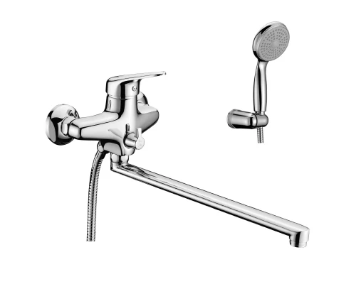 Luna Смеситель для ванны, плоск.пов.излив 350мм лейка, р/ОД, хром, LM, LM4151C