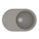 Кухонная мойка Lemark LACHA 760 врезная овальная с крылом из кварцгранита, Грей
