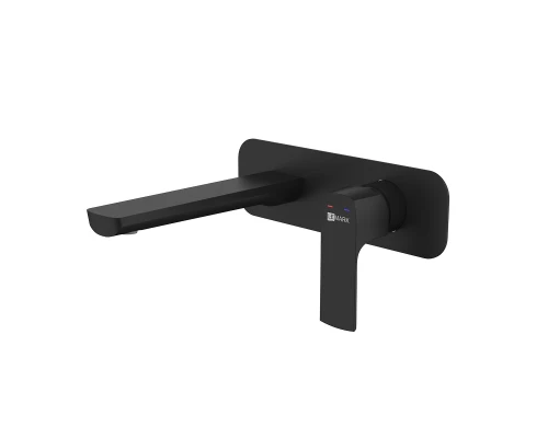 Ursus Смеситель для раковины, монолит.излив 203мм на стену, р/ОД, черный, LM, LM7226BL