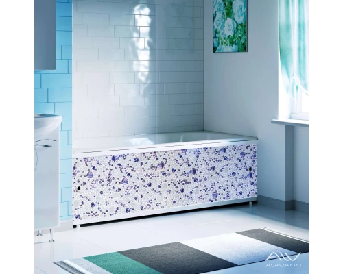 ОПТИМА_Decor Экран для ванны 150 см,ПВХ с офсетной печатью,(мозайка жемчужная-034), ALAVANN