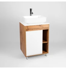 Тумба под раковину VIANT БОСТОН 56 напольная дуб вотан/белый (VBOS56N-T1ST)