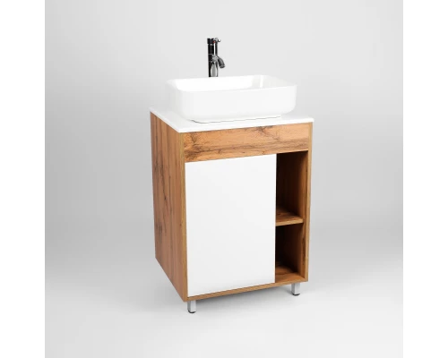 Тумба под раковину VIANT БОСТОН 56 напольная дуб вотан/белый (VBOS56N-T1ST)