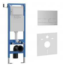 Комплект 2в1 IBERICA BLANCA инсталляция SILENCIO MINI, кнопка смыва INOX-S хром матовый (IB.001М.016.01)