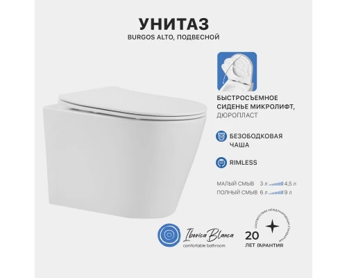 Промо комплект 3в1 IBERICA BLANCA SET.IB.003 (инсталляция, унитаз, кнопка смыва)