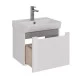 Тумба Lemark BUNO MINI 50 см под 1 раковину, подвесная, 1 ящик, цвет планки: Серый, цвет корпуса, фа